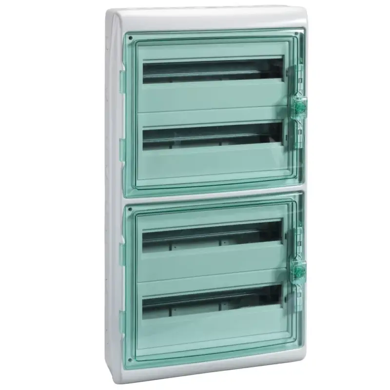 Schneider KAEDRA Kiselosztó, átlátszó ajtó, falon kívüli, 4x18 modul, szürke, 13437 Árcsökkenés
