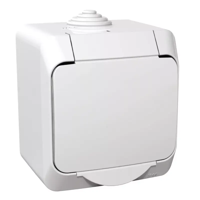 Prémium Schneider CEDAR PLUS 2P+F csatlakozóaljzat, biztonsági zsaluval, csapófedéllel, IP44, fehér, WDE000541