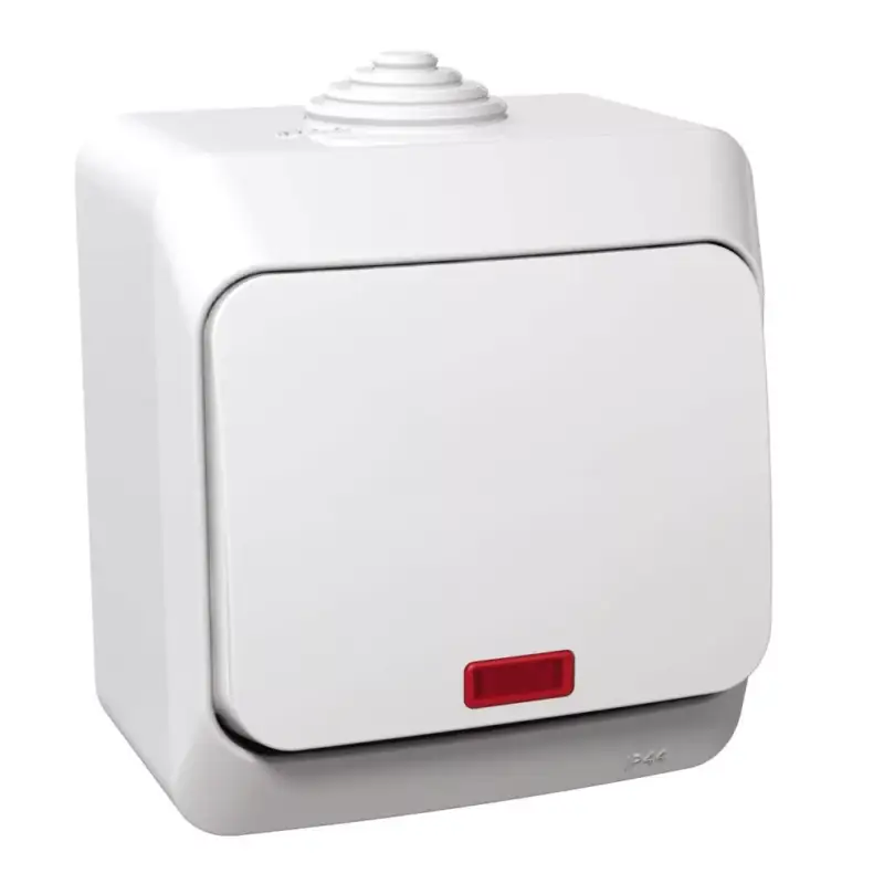 Gyors kiszállítás Schneider CEDAR PLUS Váltókapcsoló, jelzőfénnyel, IP44, fehér, WDE000561