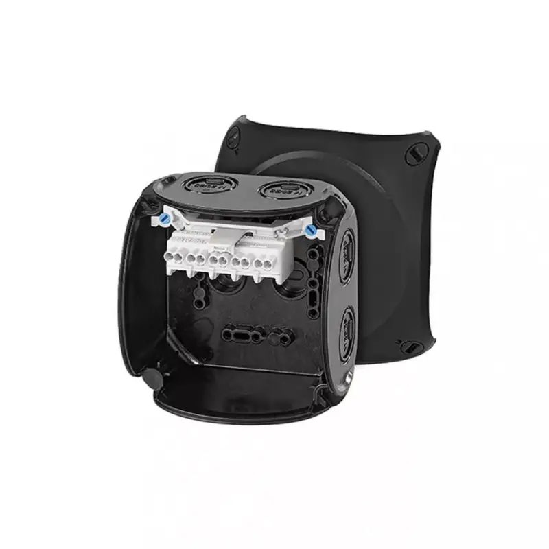 HENSEL KF0402B Időjárásálló kábelösszekötő doboz, fekete Gyors kiszállítás