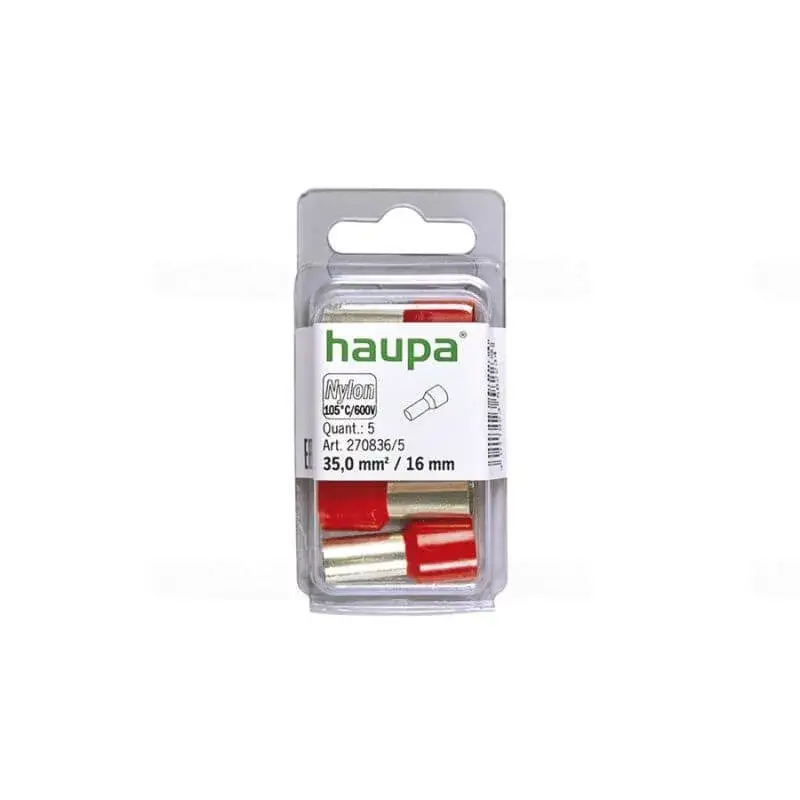 HAUPA Érvéghüvely szigetelt 35/16 piros 270836/5 SmallPack Haupa (5db/bliszter) Akciós ár
