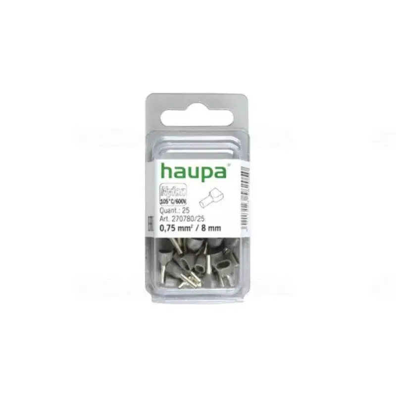 HAUPA Érvéghüvely iker 2* 0,75/ 8 szürke 270780/25 SmallPack Haupa (25db/bliszter) Népszerű