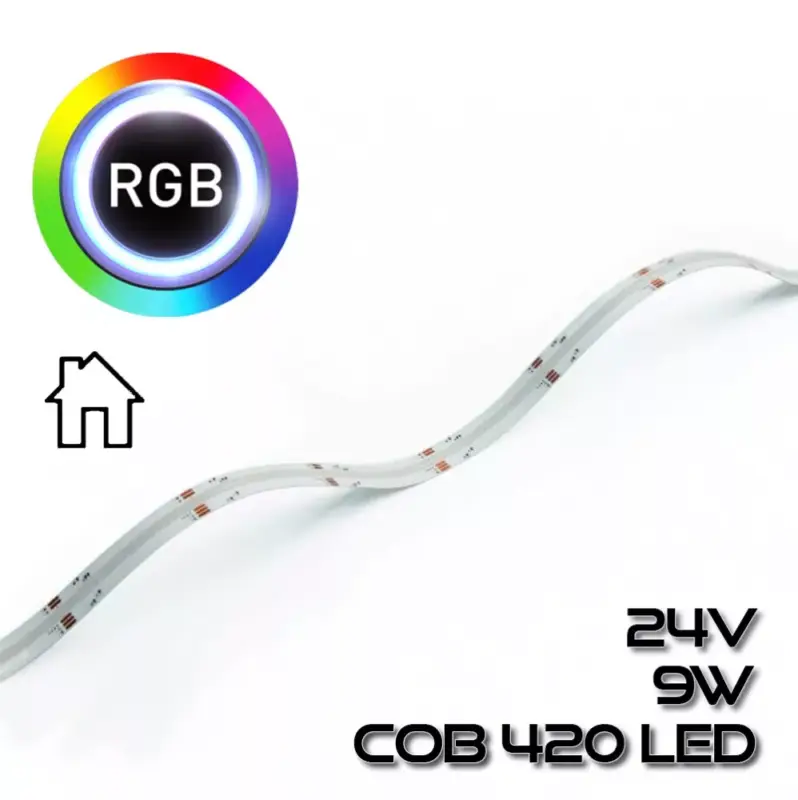 COB LEDSZALAG 420 led/m IP20 24V, 9W/m RGB COB LED színváltó RGB 75370 Árengedmény