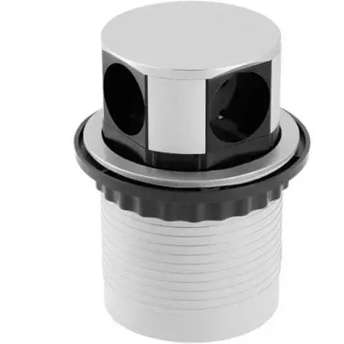 Gyors kiszállítás GTV ASZTALBA SÜLLYESZTHETŐ IRODAI ELOSZTÓ, IP20, 4x230V, Alumínium, ÁTM: 100 MM, 1,5M kábellel, GTV-AE-BPW4S100-53