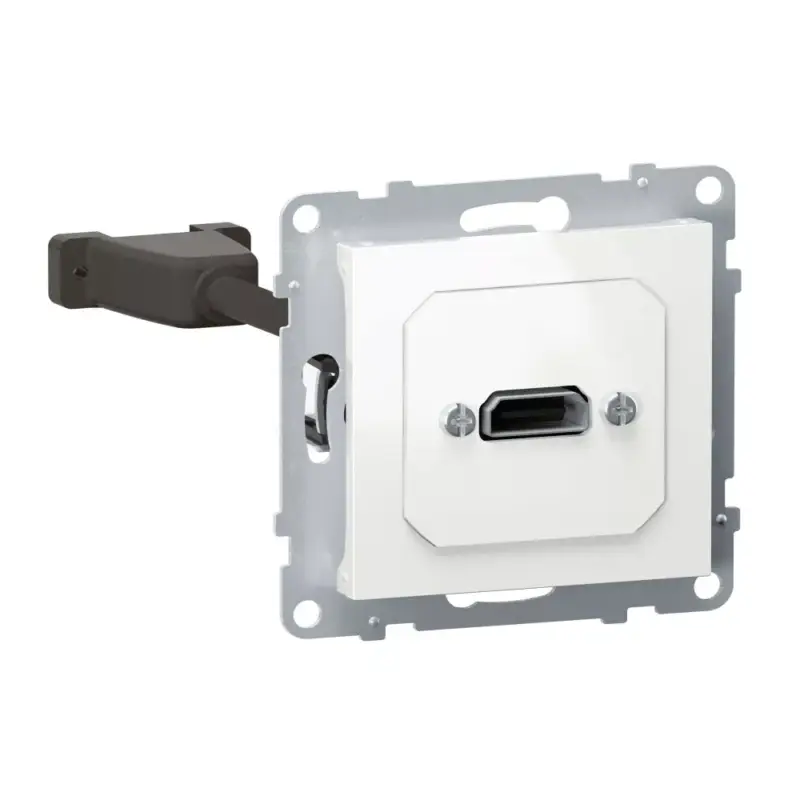 Legrand Suno elővezetékelt HDMI 1.4 típusú csatlakozóaljzat, 15 cm kábellel szállítva, fehér, Legrand 721149 Kedvezmény