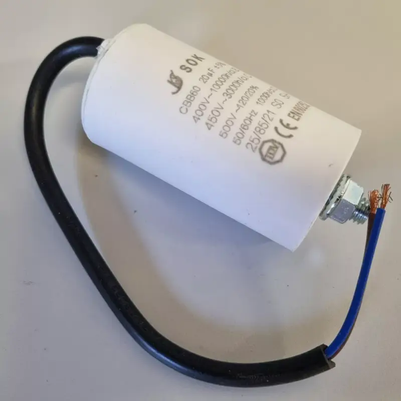 Kondenzátor üzemi 20 uF 450V+kábel CNS0034 Akció