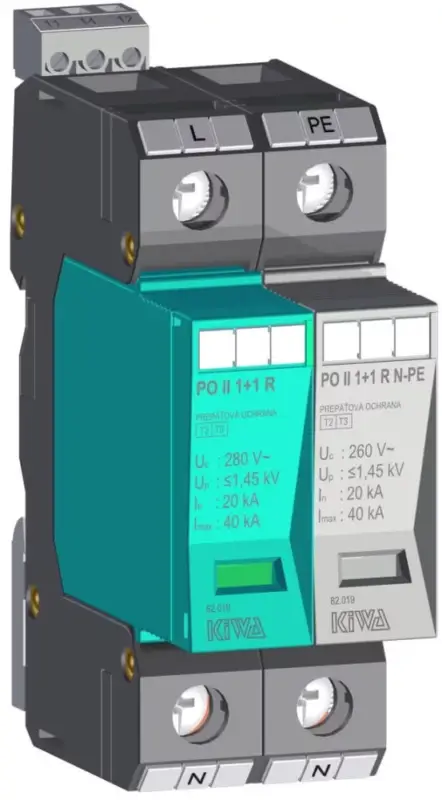 KIWA PO II 1+1 R 280V túlfeszültség levezetőtávjelzős 20kA T2 (C) 82.019 Utolsó esély