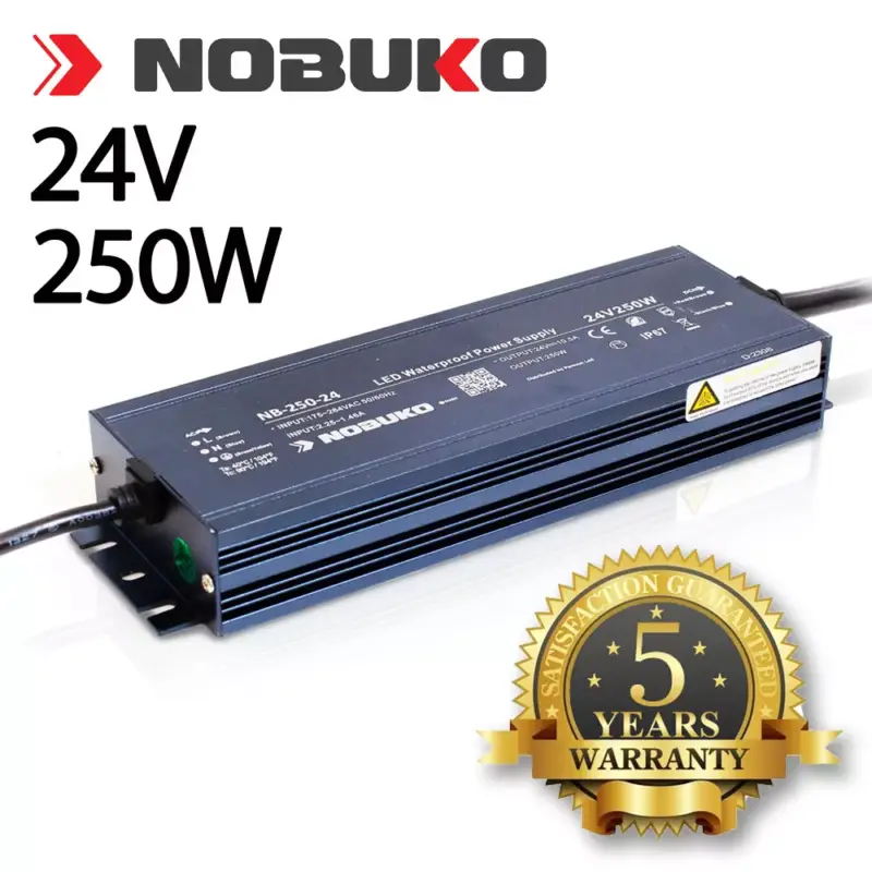 NOBUKO B SERIES 24V 250W IP67 Kültéri LED Tápegység Azonnali szállítás