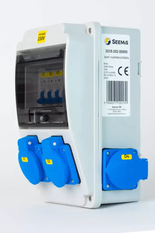 SEEMIS Szerelt ipari elosztótábla vezetékezve IP44 3318-202-0000K Korlátozott ajánlat