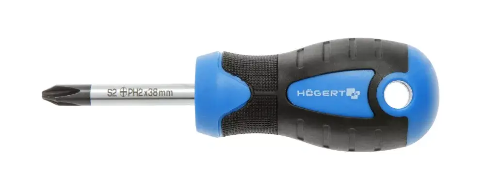 Újdonság Högert Csavarhúzó csillag, PH2, 38 mm, acél S2, mágneses HT1S028