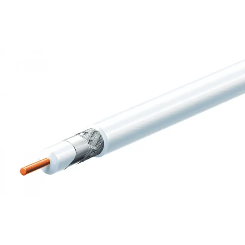 Akció Home RG 6U/WH koax kábel, 75 Ohm, PVC és PE szigetelés, réz bevonatú acél ér, 48 szál rézharisnya, alumínium + PET fólia, 100m, fehér, RG_6U_WH