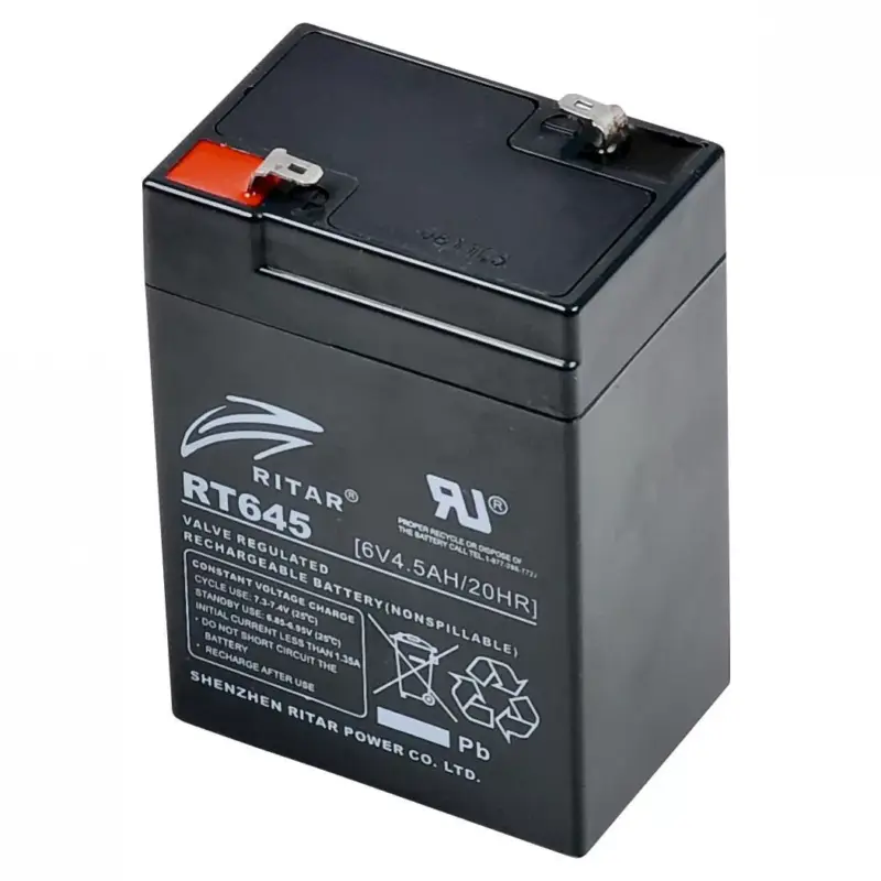 Ritar RT 645 ólomakkumulátor, 6V/4,5 Ah, 5 éves élettartam, zárt konstrukció,, RT_645 Vedd meg online