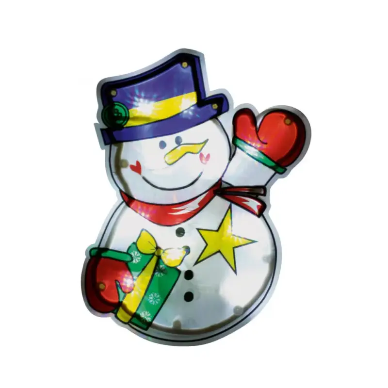 Azonnal elérhető Home KID 312 hóember ablakdísz, 10 db LED, öntapadó elemtartó, 19 x 21 cm, KID_312