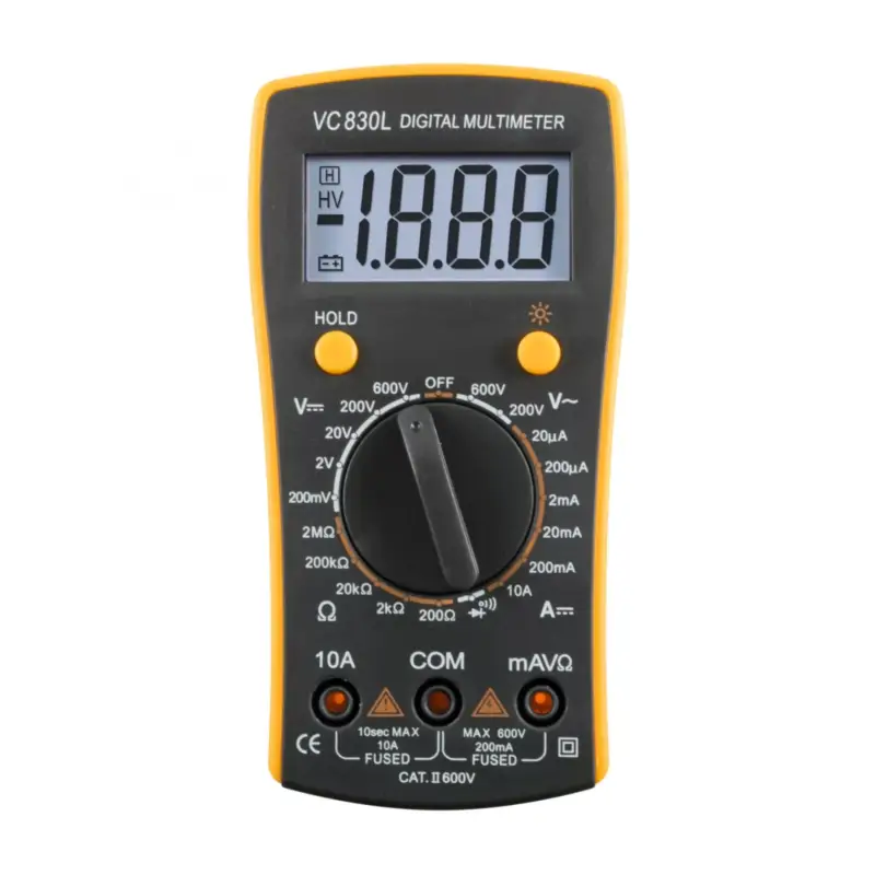 Biztonságos vásárlás Home VC 830L digitális multiméter, egyenfeszültség, váltófeszültség, egyenáram, ellenállás mérése, mért érték rögzítés, VC_830L