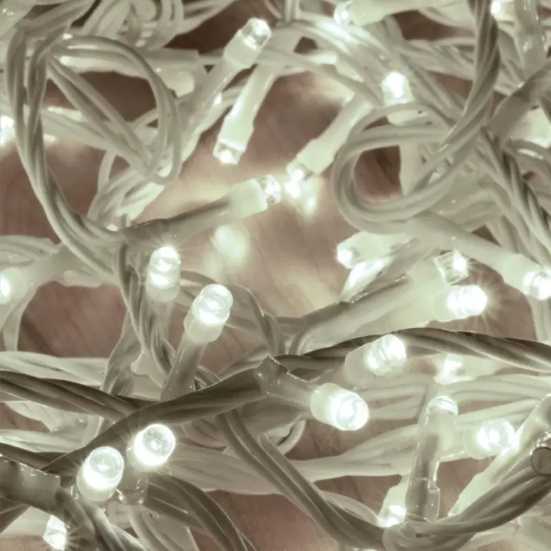 Ne maradj le Home DLI 200/WH LED-es fényfüzér, 10 m / 200 db hidegfehér LED, állófényű, fehér vezeték, sorolható, kül- és beltéri kivitel, DLI_200_WH