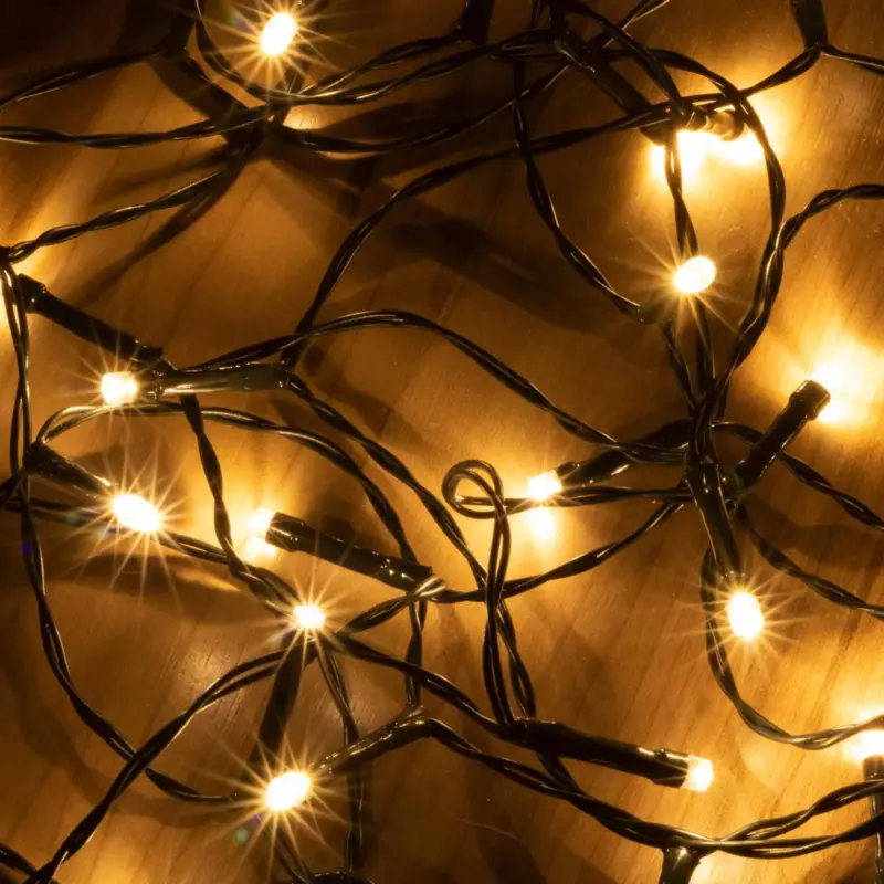Biztonságos fizetés Home MLC 58/WW mini LED-es fényfüzér, 4,9 m / 50 db melegfehér LED, 8 fényprogram, zöld vezeték, elemes, kül- és beltéri kivitel, MLC_58_WW