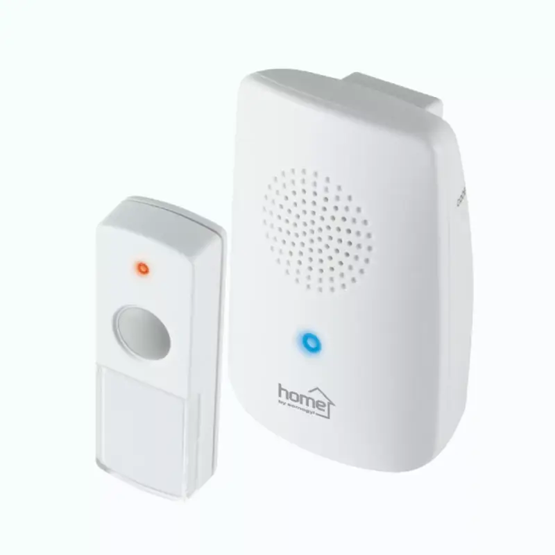 Különleges ajánlat Home DB 1001DC vezeték nélküli csengő, 100m hatótáv, 8 dallam, kék fényjelzés, 256 digitális kód, elemes kivitel, IP 44 védett nyomógomb, DB_1001DC