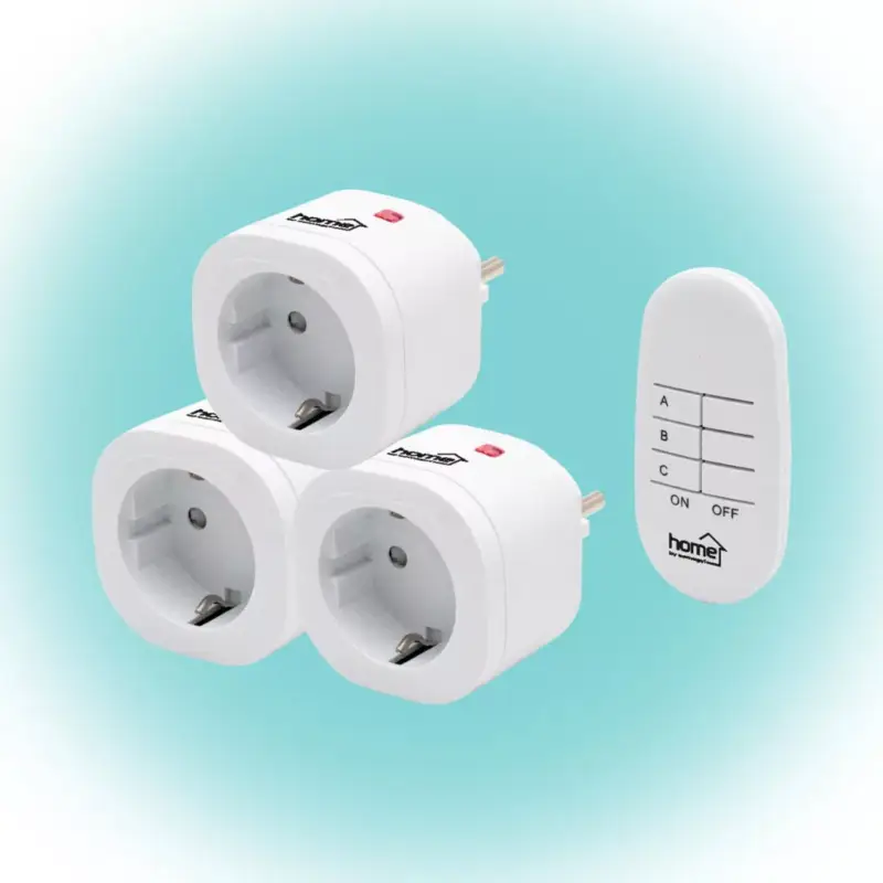 Home TH 3013 távirányítható hálózati aljzatszett, 40 m hatótáv, max. 3000 W, rádiós összeköttetés, 230 V, egyszerűen tanítható, fehér, TH_3013 Expressz kézbesítés