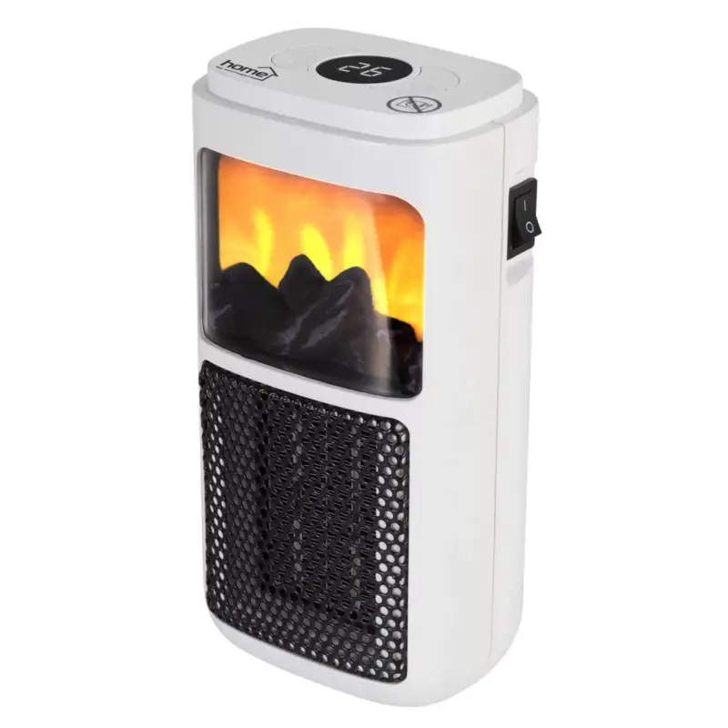Kedvezményes ár Home FKH 401 hordozható elektromos mini kerámia fűtőtest, 400W, elektronikus termosztát, lángeffekt, fehér, FKH_401