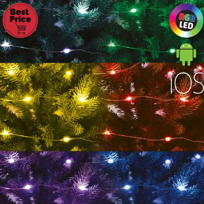 Home ML 100 RGB SMART micro LED-es fényfüzér, 10 m / 100 db RGB micro LED, applikációval vezérelhető, USB csatlakozó, beltéri kivitel, ML_100_RGB_SMART Bestseller