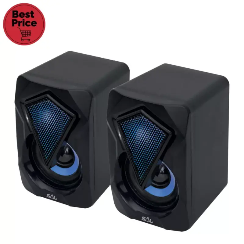 SAL PCS 230 multimédia hangszórópár, 2x3 W, RGB LED effekt, AUX, BT, USB tápkábel, PCS_230 Kiárusítás