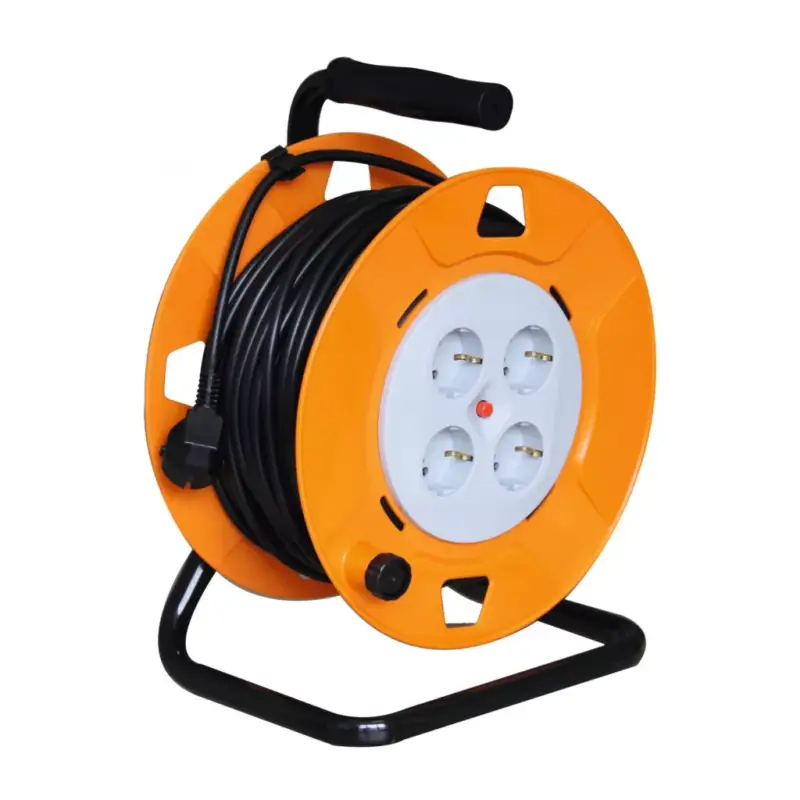 Home HJR 4-25 kábeldob, 25 m, IP20 kivitel, fém talp, H05VV-F 3G1,0 mm2 kábel, max. 2300 W, védőkapcsoló, 4 védőérintkezős aljzat, HJR_4-25 Utolsó esély