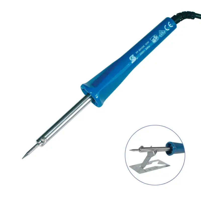 Kiárusítás Home FP 30W forrasztópáka, 30W, 230V, páka hossza: 240 mm, tartozék asztali támaszték, minőségi csatlakozókábel törésgátlóval, FP_30W