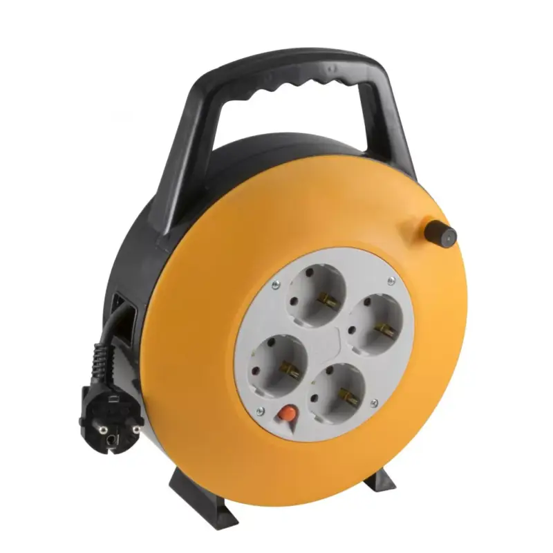 Home HJR 3-10 kábeldob, 10 m, IP20 kivitel, műanyag tartó, H05VV-F 3G1,0 mm2 kábel, max. 2300 W, védőkapcsoló, 4 védőérintkezős aljzat, HJR_3-10 Legkelendőbb