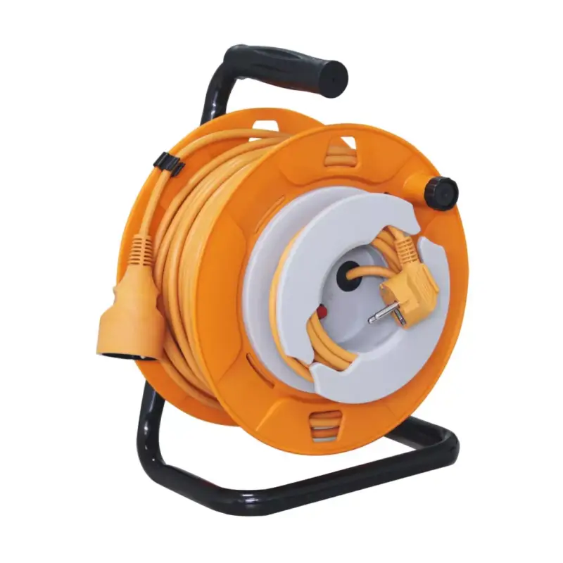 Biztonságos fizetés Home HJR 24-30 kábeldob, 27 + 3 m, IP20 kivitel, H05VV-F 3G1,0 mm2 kábel, védőkapcsoló, max. 2300 W, fém talp, HJR_24-30