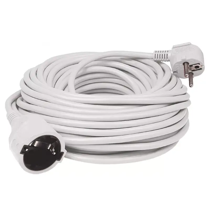 Szuper akció Home NV 2-20/WH/1,5 hosszabító, 20 m, H05VV-F 3G1,5 mm2 kábel, IP 20 kivitel, 250V~/16A/3680W, pipa alakú dugó és egyenes lengő aljzat, fehér színű