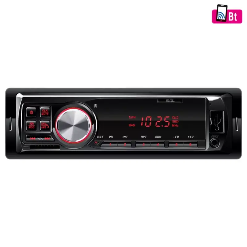 SAL VBT 1100/RD autórádió, 4 x 45 W, 4 RCA, FM, BT, USB, SD, AUX, piros LED kijelző és gombok Nézd meg most