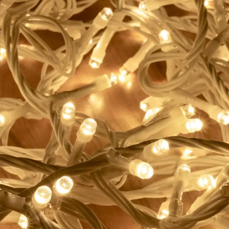 Home DLI 200/WW LED-es fényfüzér, 10 m / 200 db melegfehér LED, állófényű, fehér vezeték, sorolható, kül- és beltéri kivitel Legnépszerűbb