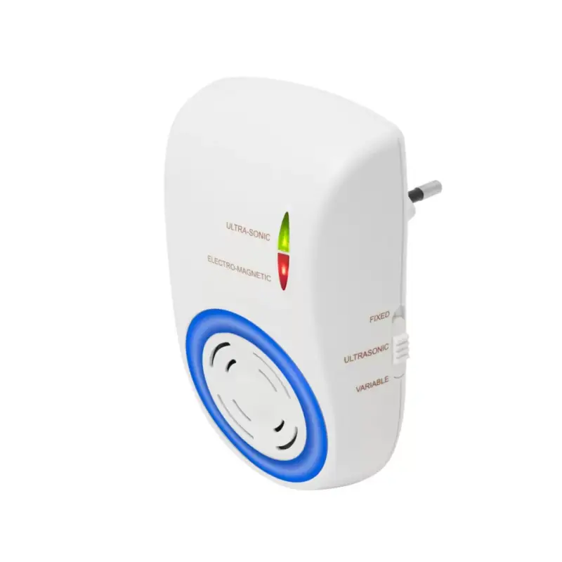 Olcsóbb Home UH12 DualEffect rágcsálóriasztó, ultrahangos és elektromágneses, egér, patkány, fix vagy váltakozó frekvenciák, éjszakai irányfény, LED fényforrás