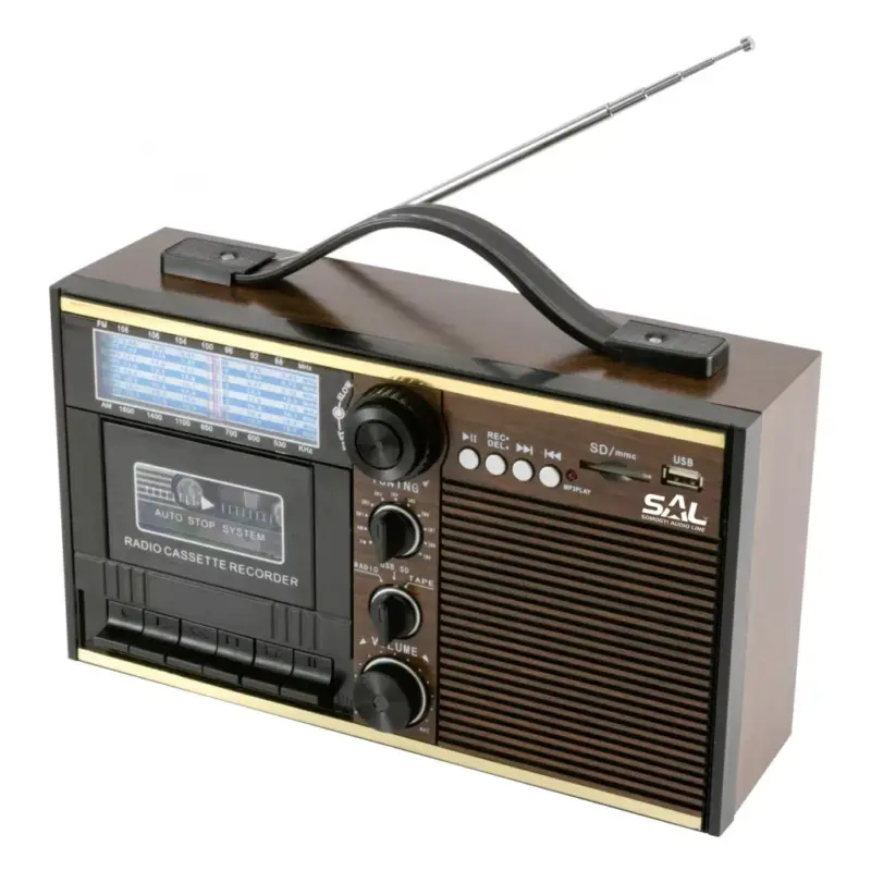 SAL RRT 11B retro kazettás rádió, multimédia lejátszó, kazettás magnó, beépített mikrofon, hangrögzítés, AUX, USB/MicroSD Vásárlói kedvenc