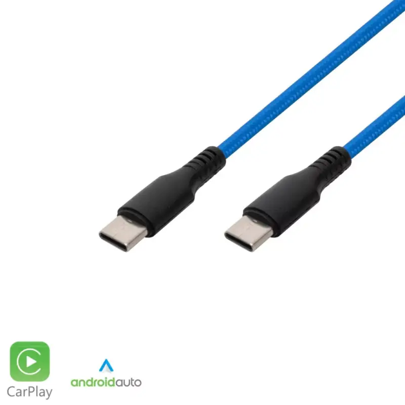 Outlet Home USBCC1 töltőkábel, USB-C / USB-C, 2.1A, 1m, kék