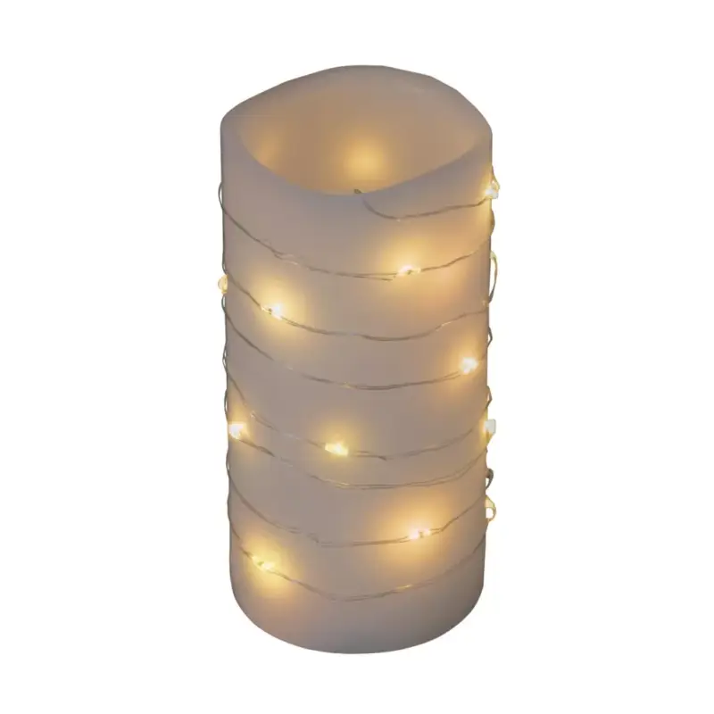 Home MLF 26/WW micro LED-es fényfüzér, 2 m / 20 db melegfehér micro LED, állófényű, átlátszó vezeték, időzíthető, gombelemes, lapos elemtartó, beltéri kivitel Gyors kiszállítás