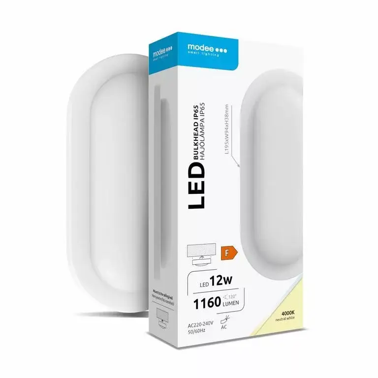 Modee LED Bulkhead Ovál 12W 4000K (195x94x38mm) IP65 (1160 lumen) fehér ERP Kihagyhatatlan ajánlat