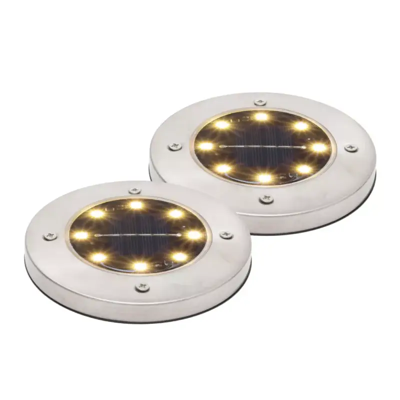 Árengedmény Home MX626WW napelemes kerti lámpa, 2 db-os szett, 8 db melegfehér LED, akkumulátor, acél és műanyag