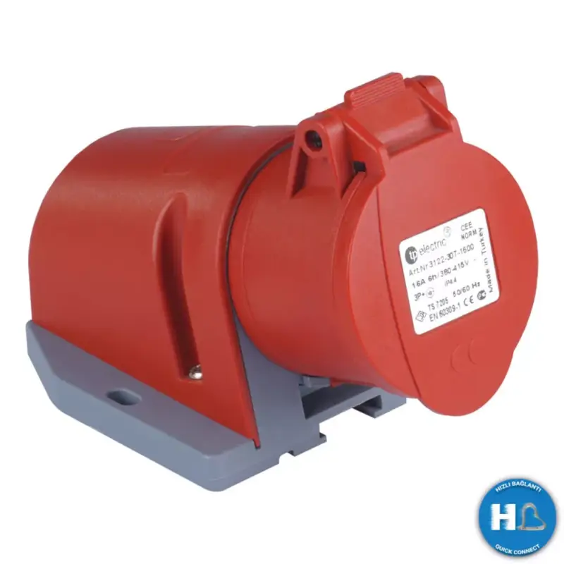Újdonság TP Electric 4x32A - Felületre rögzíthető dugalj (rugós - gyors bekötésű) (IP44) 3026-307-1600
