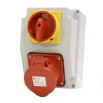 Szuper akció TP Electric Szerelt ipari doboz 120×170mm IP44 3 fázisú (75x75) aljzat 5x16A 1db+kapcsoló 16A 1db 3317-000-5001H