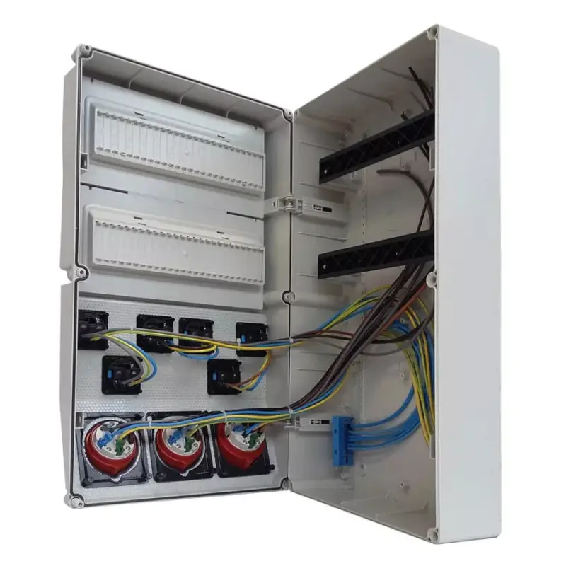 TP Electric Ipari doboz300×540mm,IP54 6x(2P+F) + 2x(5P16A) +1x(5P32A)2x13modul VEZETÉKELVE(3321-600-5271) 3321-111-0002 Legjobb ár