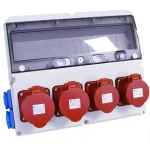 TP Electric Szerelt ipari doboz 360×300mm 18modul(5×16A-IP44)×2+(5×32A-IP44)×2+(1×16A)×4 3323-022-5272 Csak ma