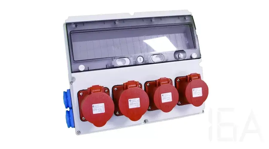 TP Electric Szerelt ipari doboz 360×300mm 18modul(5×16A-IP44)×2+(5×32A-IP44)×2+(1×16A)×4 3323-022-5272 Csak ma