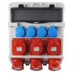 TP Electric Szerelt ipari doboz 300x340, IP44, 4x(2P+F)+3x(5x32A)+3x(5x32A), 14 modulos 3620-400-0706 Gyors kiszállítás
