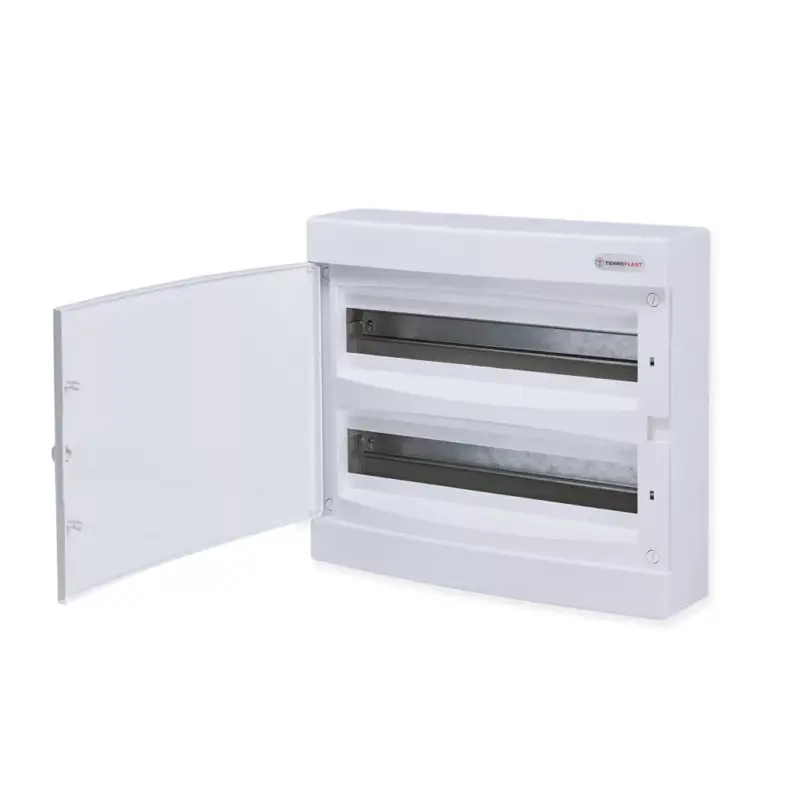 Árengedmény Tehnoplast Falon kívüli kiselosztó doboz, C sorozat, 36 modulos, fehér ajtó, 2 soros, 396x361x112 mm, IP40 THP-N2x18CW