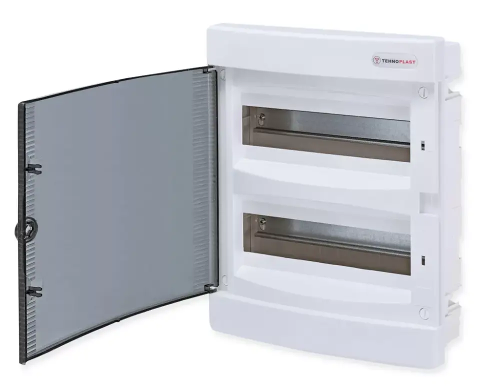 Bestseller Tehnoplast Süllyesztett kiselosztó doboz, C sorozat, 24modulos,átlátszó ajtó-2soros,283x357x106mm,IP40 THP-U24C