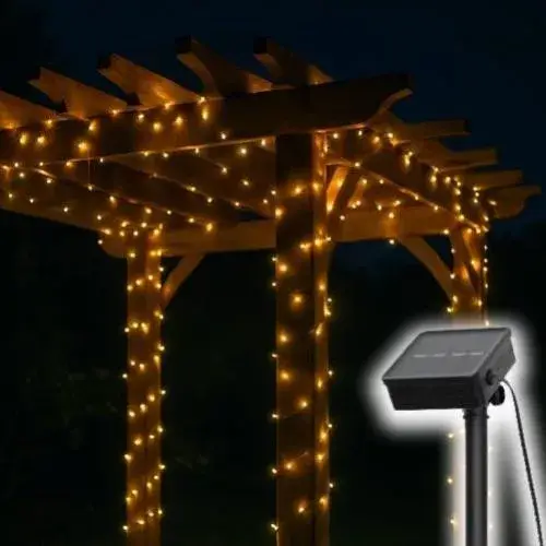 Legnépszerűbb Home SLC100WW szolár fényfüzér, 100db melegfehér LED, 7m hosszúság, zöld vezeték, kültéri kivitel