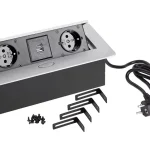 Strong Elektromos aljzat 2x 230V, 2x USB A/C, Schuko, 265x130x68 mm nemesacél szín 405245 Szezonális akció