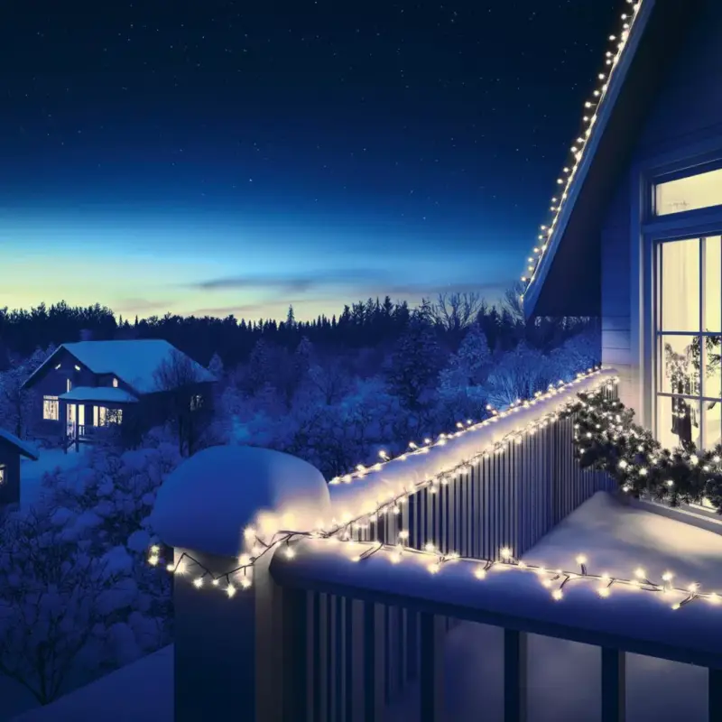 Árengedmény HOME KSIW200WH sorolható fényfüzér, 20 méter , 200db hidegfehér LED, fehér vezeték, kül- és beltéri kivitel