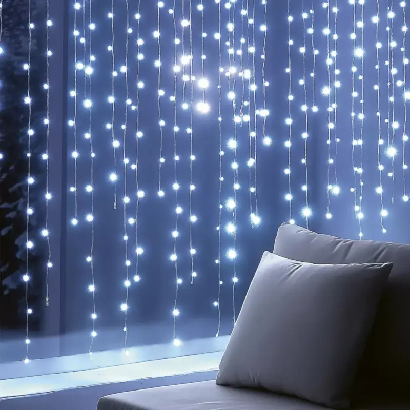 HOME KIN294DWH DOT LED-es fényfüggöny, 294db hidegfehér DOT LED, 2m hosszú, állófényű, adapteres tápellátás, kül- és beltéri kivitel Expressz kézbesítés
